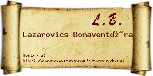 Lazarovics Bonaventúra névjegykártya